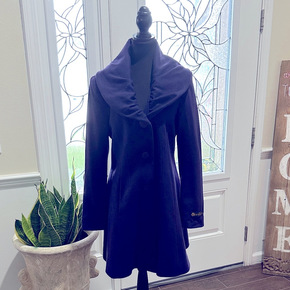 Tahari 100% Wool, Deep Purple Women's Pea Coat